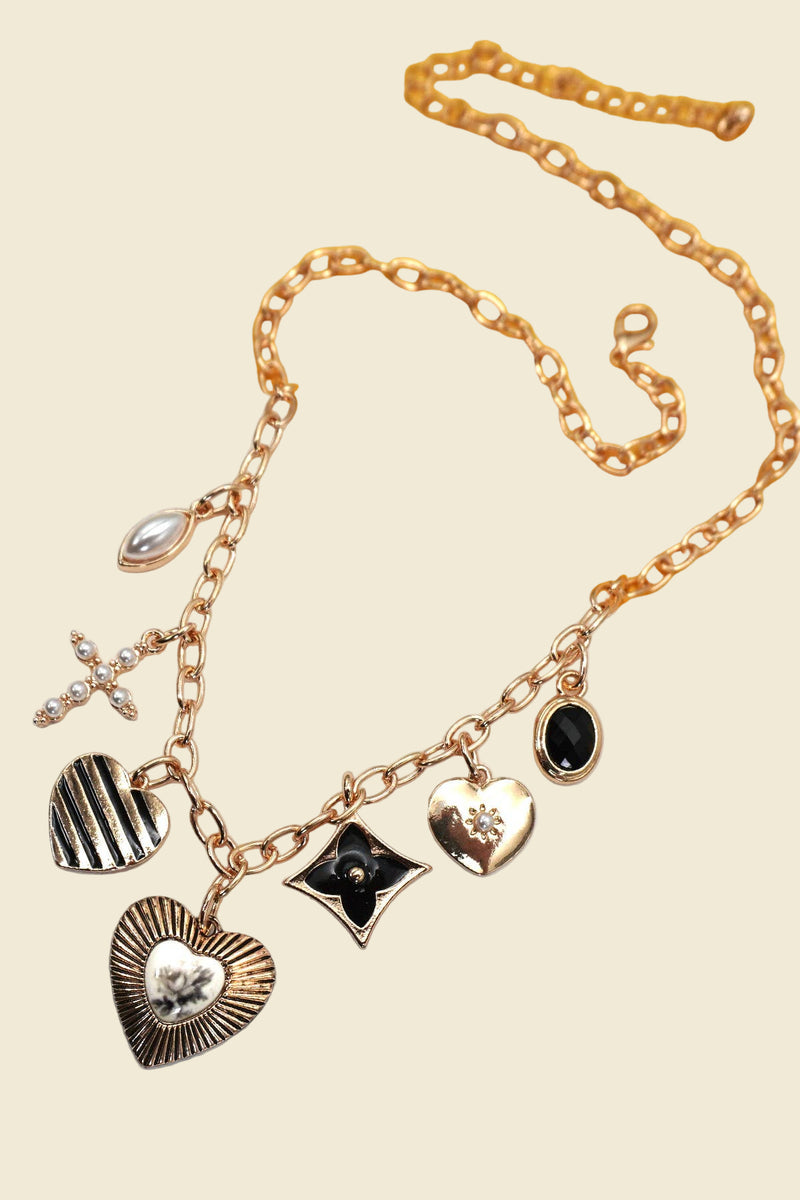 Heart Multi Charm Necklace