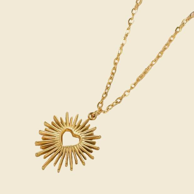 Heart Sunburst Necklace