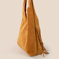 Layered Fringe Suede Bag