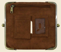 Faux Suede Clutch | Tan