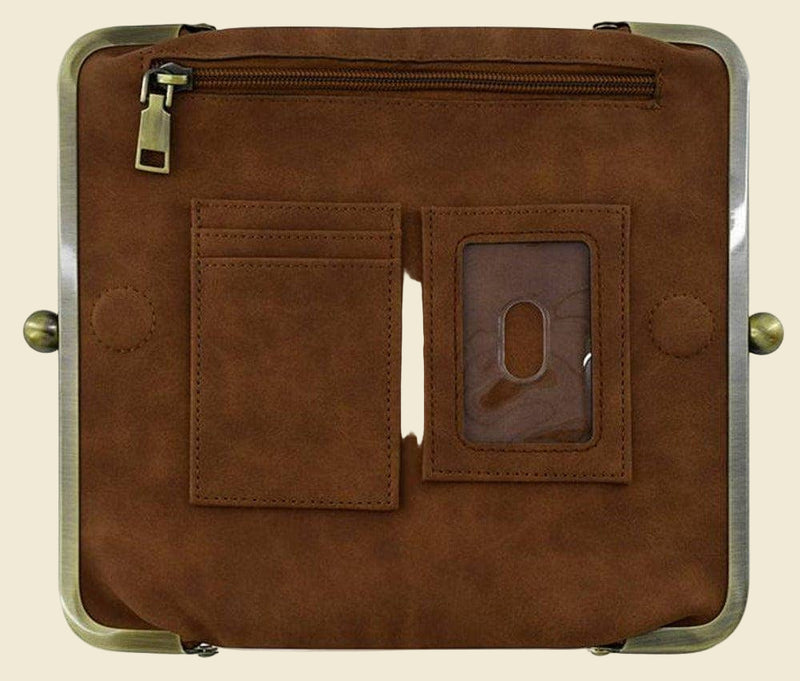 Faux Suede Clutch | Tan