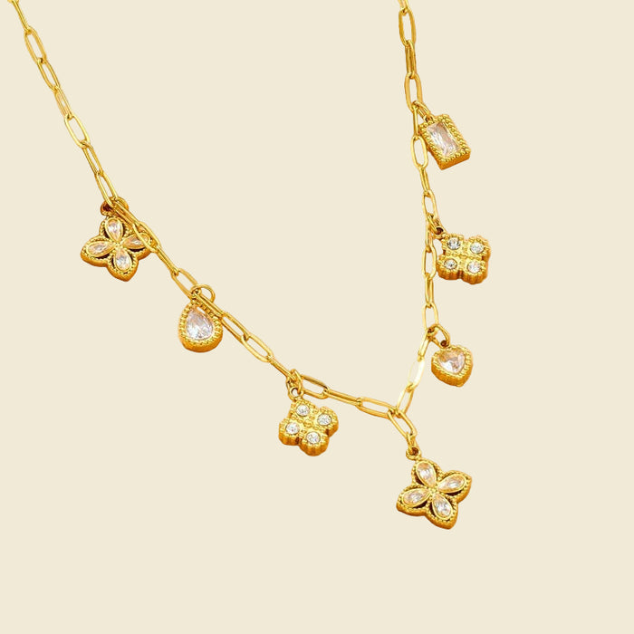 Rhinestone Charm Necklace