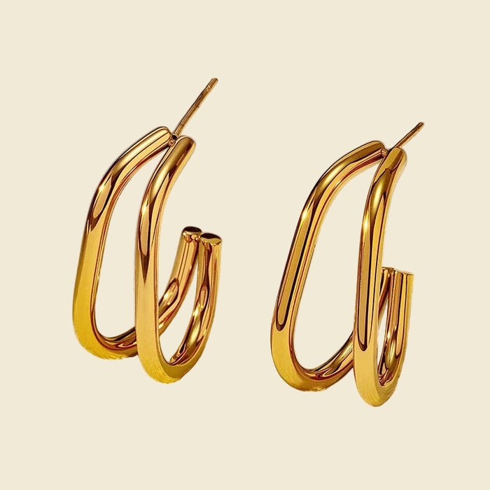 Double Huggie Hoops
