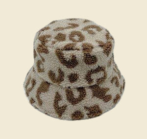 Leopard Print Teddy Bucket Hat