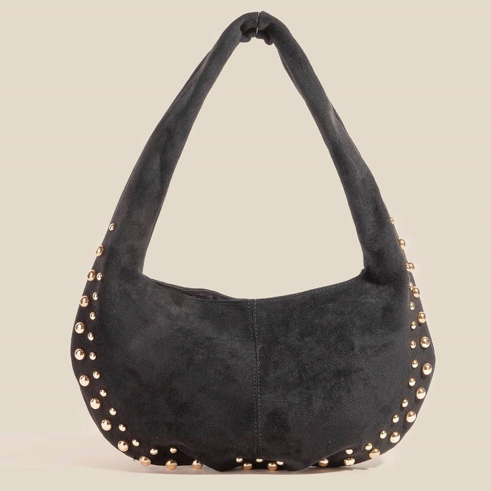 Metallic Studded Suede Purse