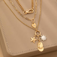 Star + Moon Charm Necklace