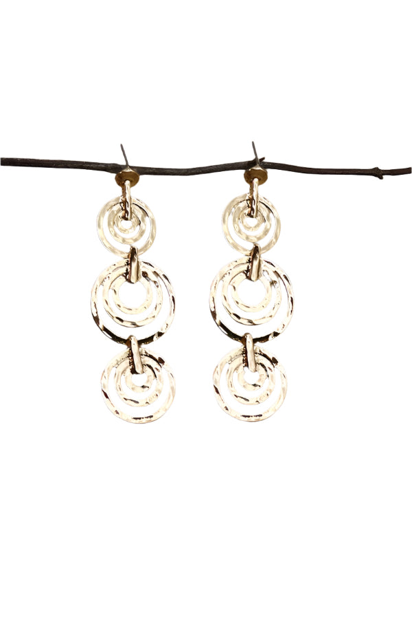Triple Row Circle Drop Earrings