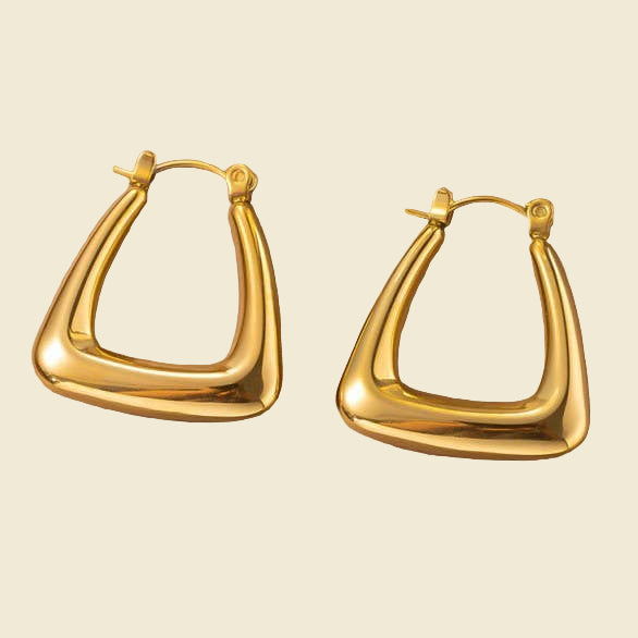 Geometric Gold Hoops