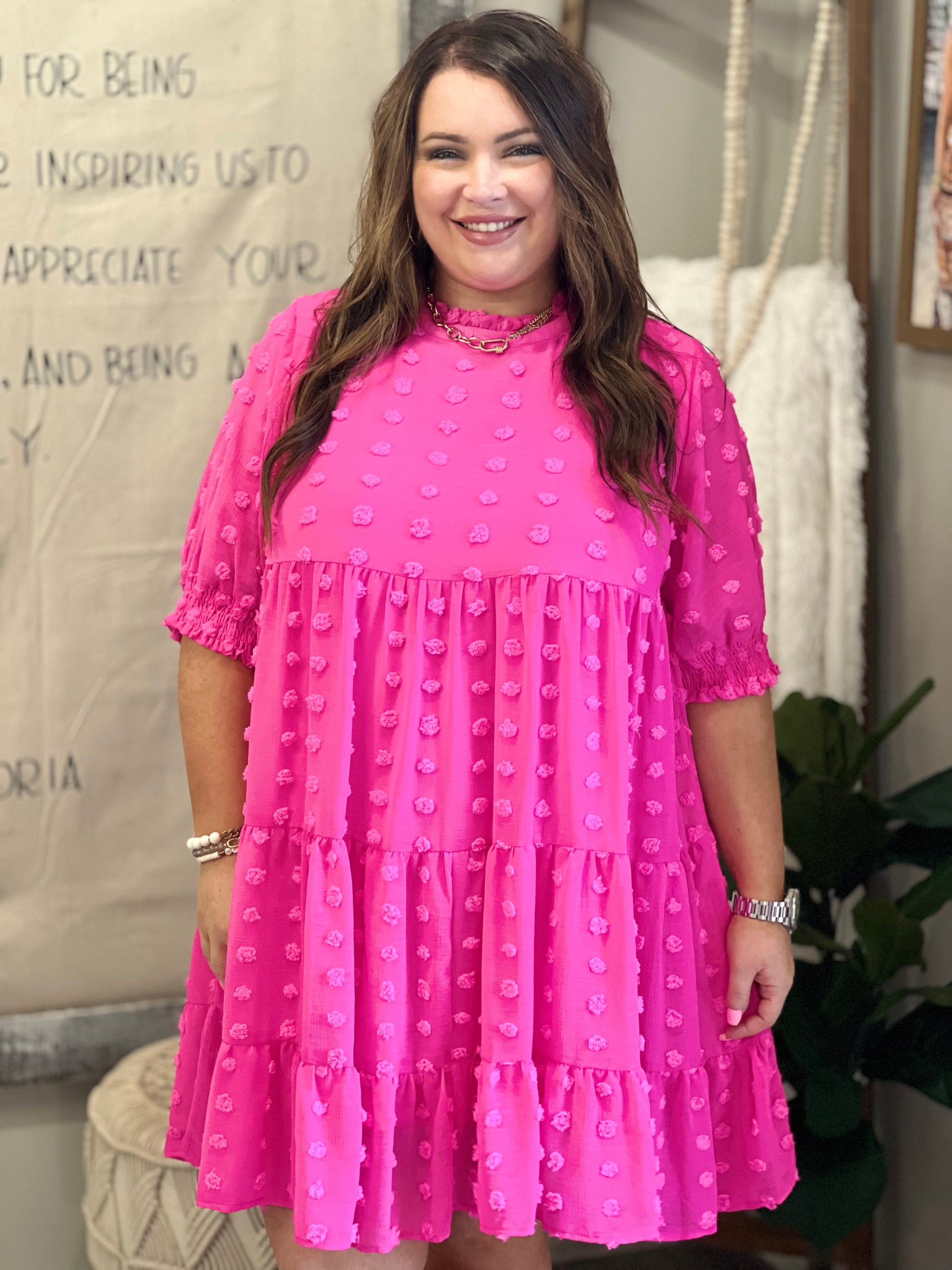 Tiered Swiss Dot Babydoll Dress