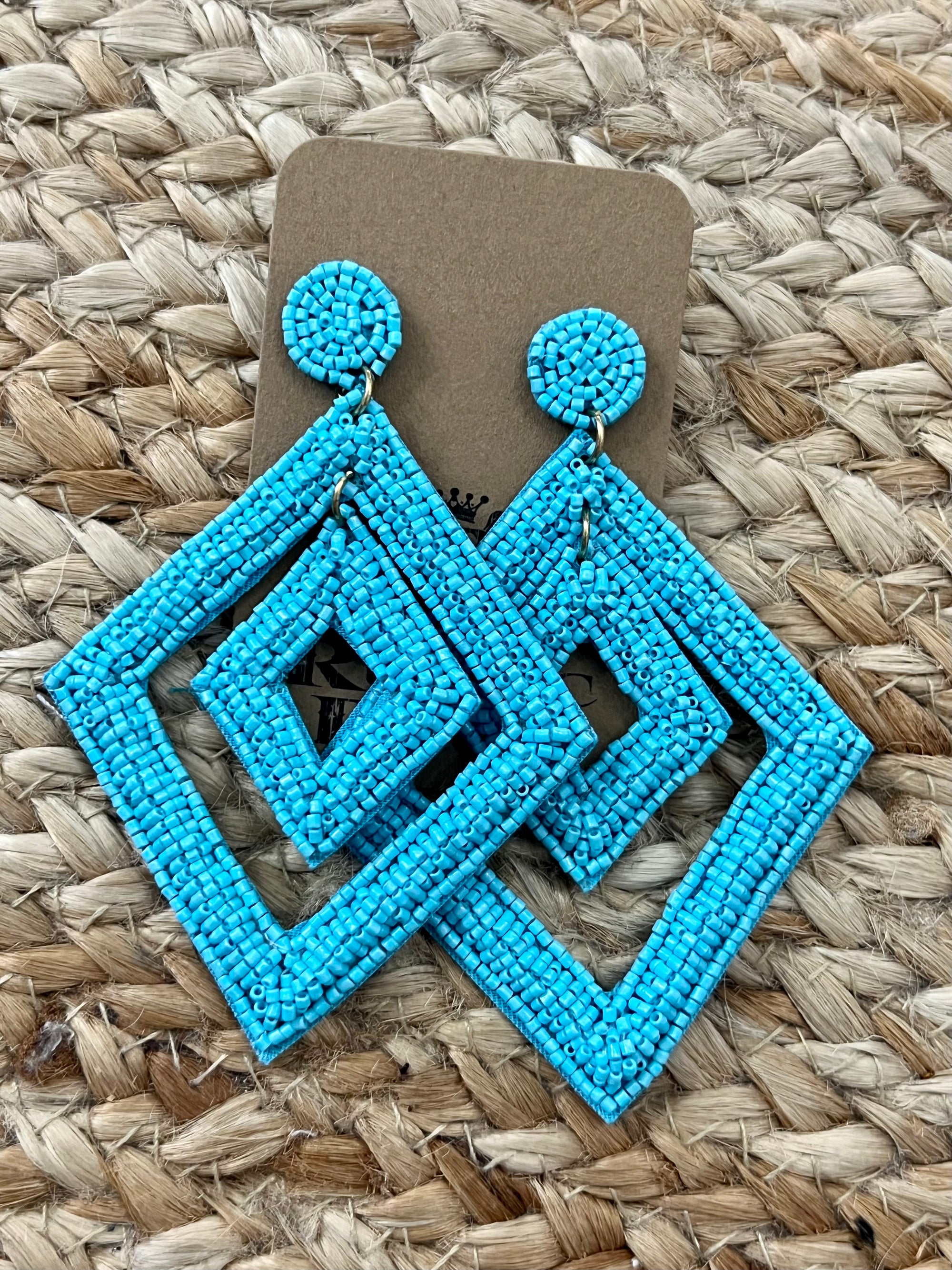 Double Rhombus Earrings in Turquoise