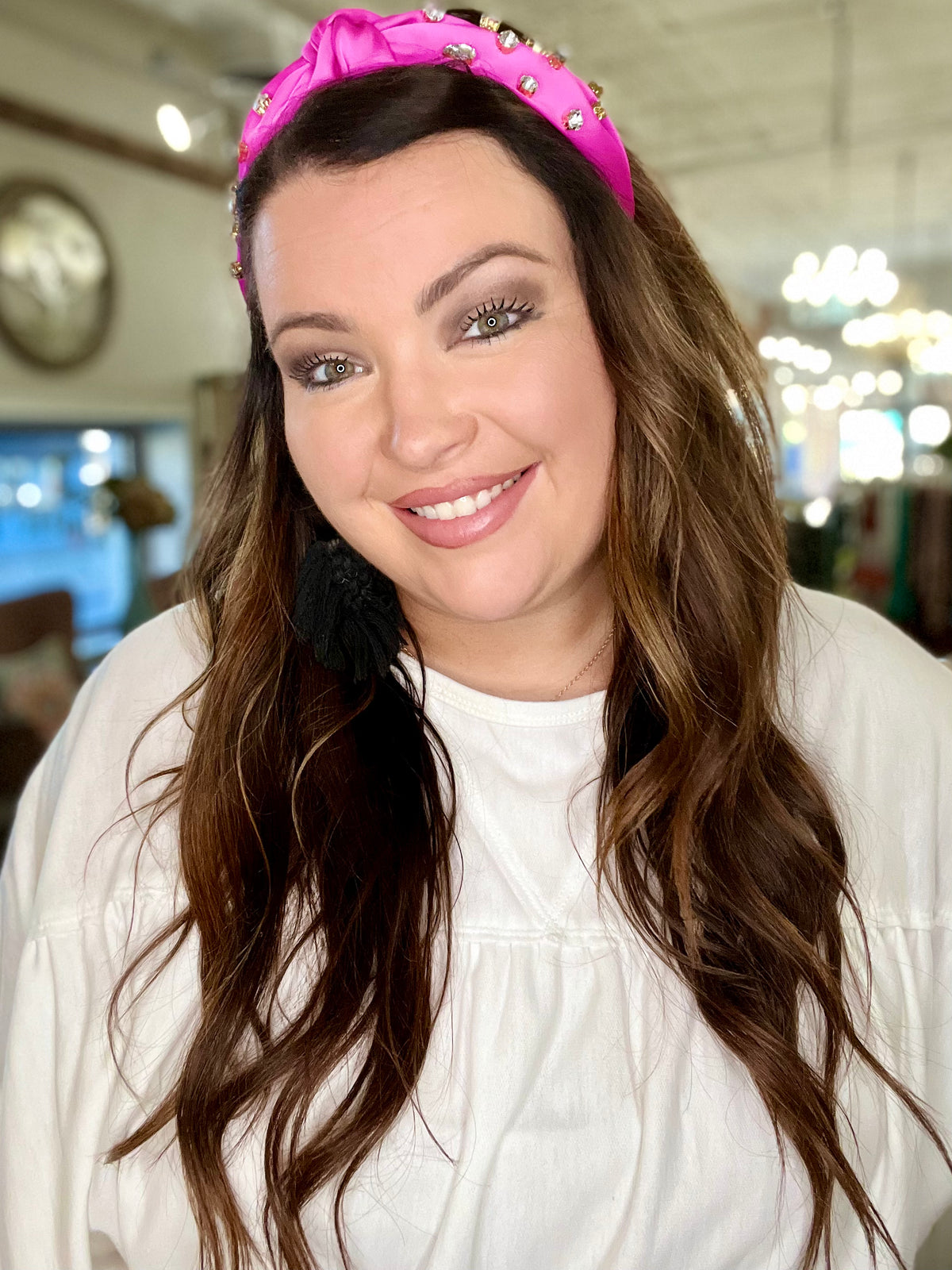 Knotted Jeweled Satin Headband