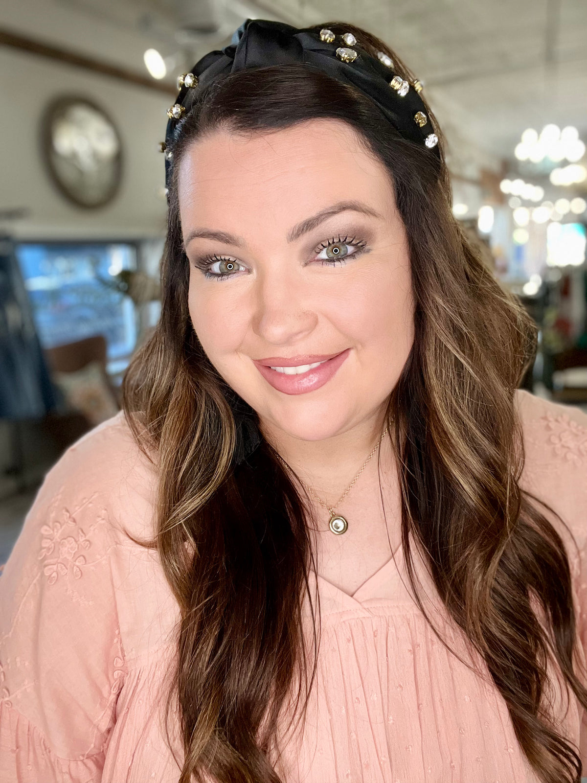 Knotted Jeweled Satin Headband