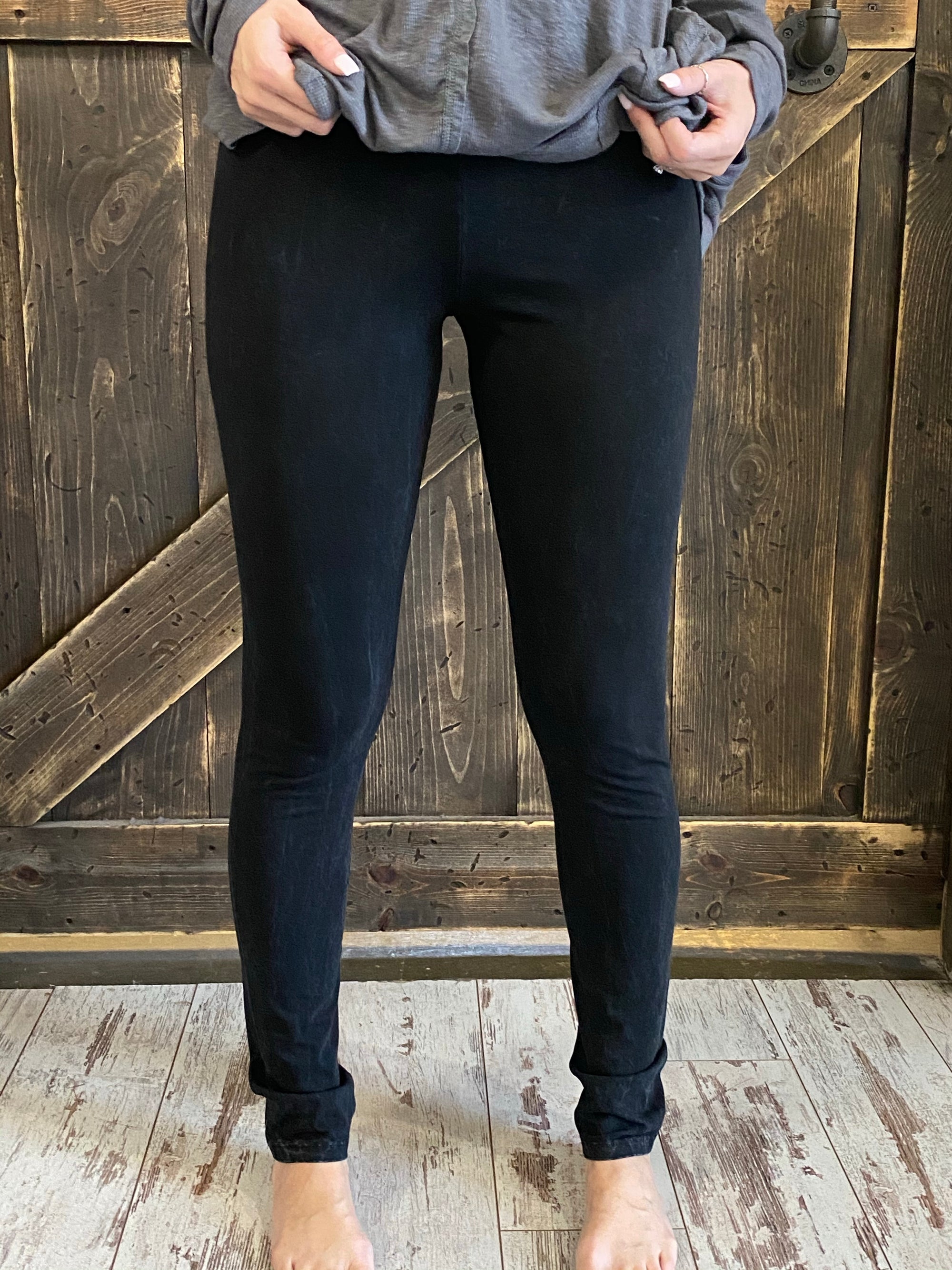 Washed Leggings in Black