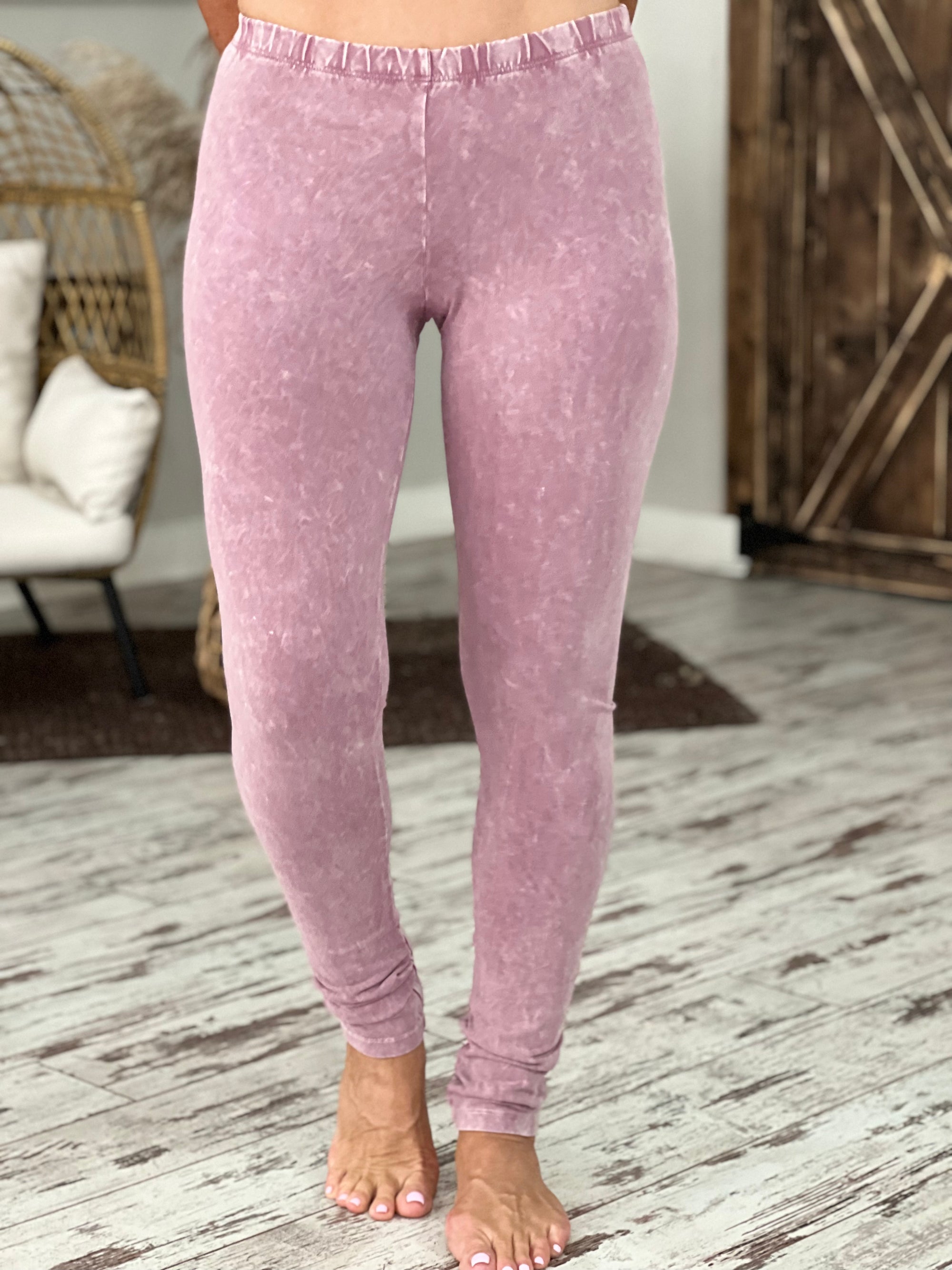 Washed Leggings in Rose Pink - The Rustic Rack Boutique