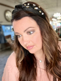 Knotted Jeweled Satin Headband