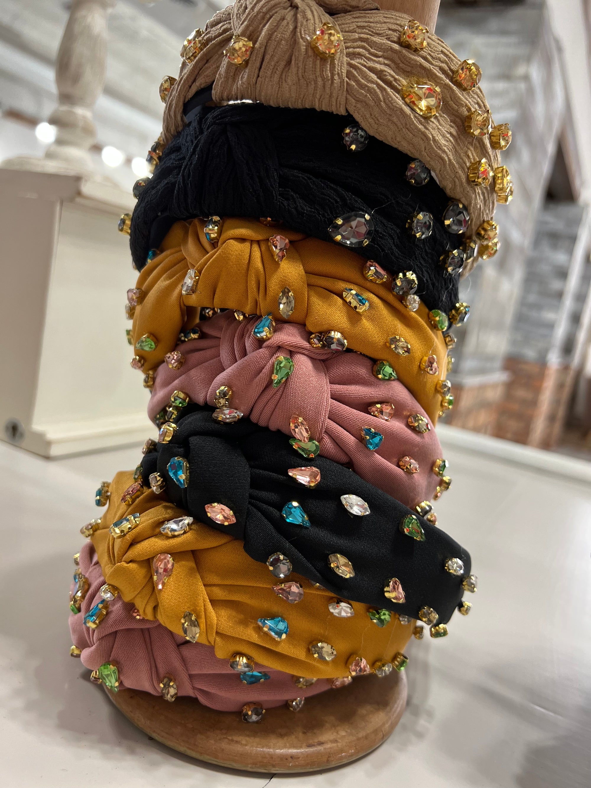 Multi Colored Jewel Knotted Headband